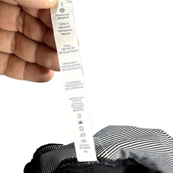 Lululemon Leggings Womens 2 Black Gather Crow Crop II Shine Dot Black Activewear - Picture 9 of 14